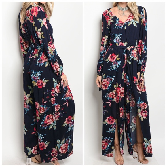 SALE!! Navy Floral Jumpsuit! Stunning π - Picture 3 of 3